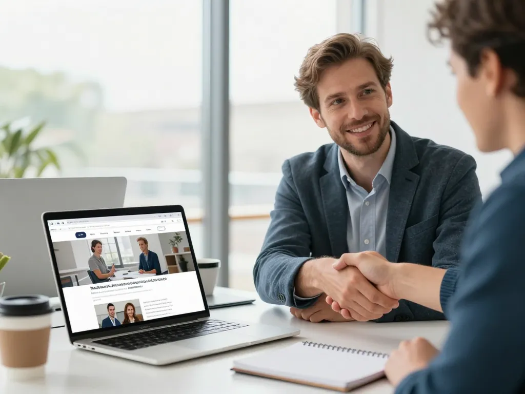 Collaboration professionnelle entre une agence web et son partenaire à Bordeaux pour la création d'un site internet optimisé.