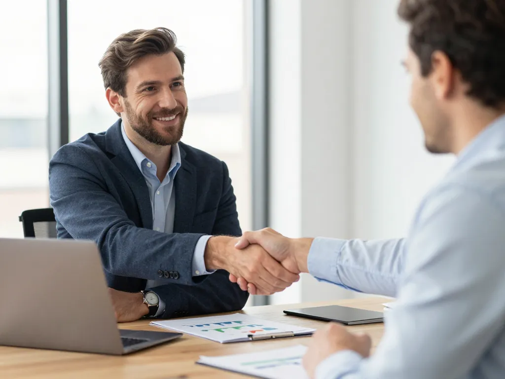 Consultant SEO à Bordeaux en réunion professionnelle avec un partenaire pour discuter de la croissance du référencement naturel.